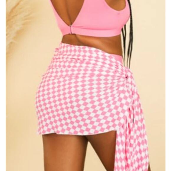 NEW Dippin Daisys Nomad Sarong Checked Out Pink Size Large - Picture 2 of 6